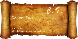 Czere Ida névjegykártya